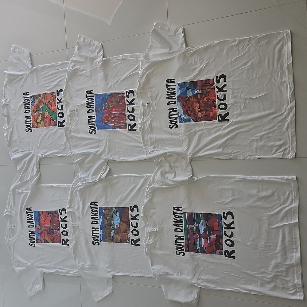 "South Dakota Rocks" Original Artist Designs Silk Screened Cotton T-Shirts